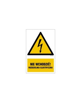 ZNAK - HA029 Linia wysokiego napięcia 60 x 75 cm BN - Płyta żółta 0,6mm