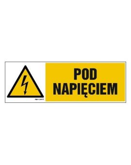 ZNAK - HB008 Pod napięciem 30 x 10 cm FN - Folia samoprzylepna