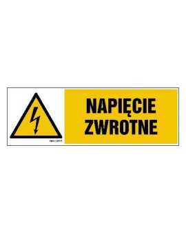 ZNAK - HB012 Napięcie zwrotne 20 x 6,7 cm FN - Folia samoprzylepna