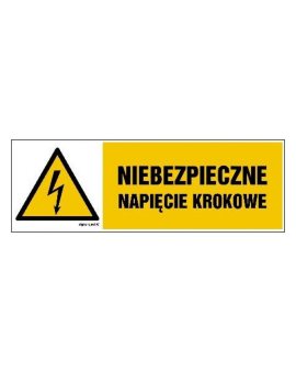 ZNAK - HB014 Niebezpieczne napięcie krokowe - arkusz 8 naklejek - arkusz 8 naklejek 10 x 3,3 cm FN - Folia samoprzylepna