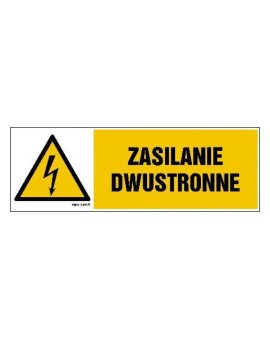 ZNAK - HB017 Zasilanie dwustronne 30 x 10 cm FN - Folia samoprzylepna