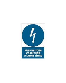 ZNAK - HE007 Przed wejściem rozładuj wysokie napięcie 70 x 105 cm PN - Płyta 1mm