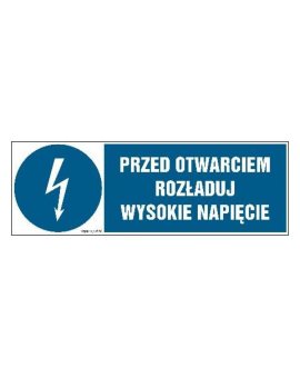 ZNAK - HF005 Przed pracą uziemić 45 x 15 cm PN - Płyta 1mm