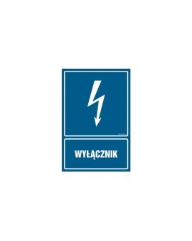 ZNAK - HG009 Wyłącznik 7,5 x 10 cm FN - Folia samoprzylepna