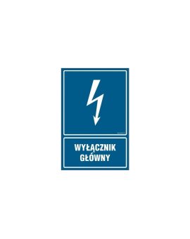 ZNAK - HG012 Wyłącznik główny 30 x 45 cm PN - Płyta 1mm