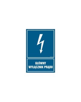 ZNAK - HG014 Główny wyłącznik prądu 10 x 15 cm PN - Płyta 1mm