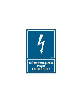 ZNAK - HG015 Główny wyłącznik energetyczny prądu 10 x 15 cm FN - Folia samoprzylepna