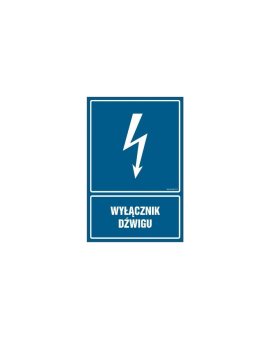 ZNAK - HG025 Wyłącznik dźwigu 50 x 75 cm PN - Płyta 1mm