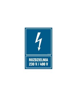 ZNAK - HG027 Rozdzielnia 230V/440V - opakowanie 10 sztuk 5 x 7,5 cm PN - Płyta 1mm