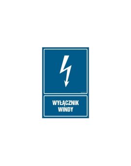 ZNAK - HG037 Wyłącznik windy 25 x 37,5 cm FN - Folia samoprzylepna