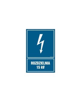 ZNAK - HG039 Rozdzielnia 15 kV - arkusz 9 naklejek 5 x 7,5 cm FN - Folia samoprzylepna