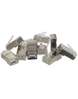 Wtyk modularny RJ45 8P8C kat.6 ekranowany FTP uniwersalny drut linka NEKU opakowanie WORECZEK 10szt.