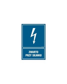 ZNAK - HG047 Zwarto przy silniku 20 x 30 cm PN - Płyta 1mm