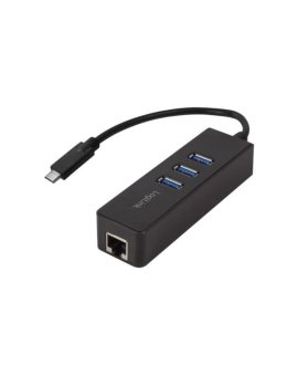 UA0283 Hub USB, RJ45 gniazdo, USB A gniazdo x3, USB C wtyk, USB 3.0