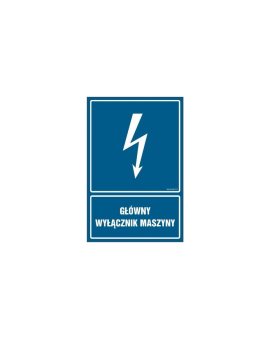 ZNAK - HG052 Główny wyłącznik maszyny 35 x 52,5 cm PN - Płyta 1mm