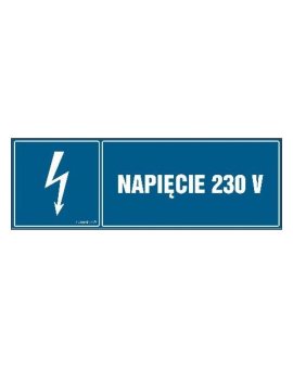 ZNAK - HH008 Napięcie 230V 15 x 5 cm PN - Płyta 1mm