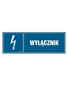 ZNAK - HH009 Wyłącznik 20 x 6,7 cm FN - Folia samoprzylepna