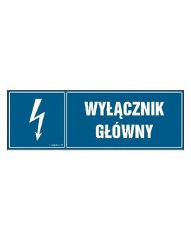 ZNAK - HH012 Wyłącznik główny 45 x 15 cm FN - Folia samoprzylepna