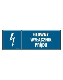 ZNAK - HH014 Główny wyłącznik prądu 30 x 10 cm FN - Folia samoprzylepna