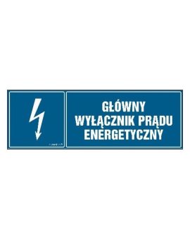 ZNAK - HH015 Główny wyłącznik energetyczny prądu 45 x 15 cm FN - Folia samoprzylepna
