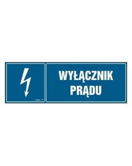 ZNAK - HH019 Wyłącznik prądu 20 x 6,7 cm FN - Folia samoprzylepna