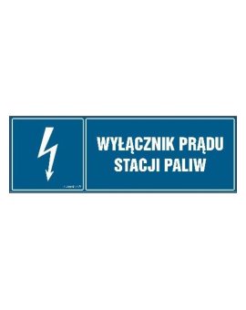 ZNAK - HH020 Wyłącznik prądu stacji paliw 20 x 6,7 cm PN - Płyta 1mm