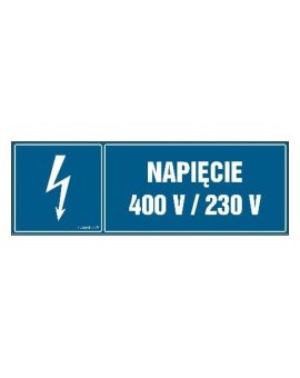 ZNAK - HH024 Napięcie 400V/230V 15 x 5 cm PN - Płyta 1mm