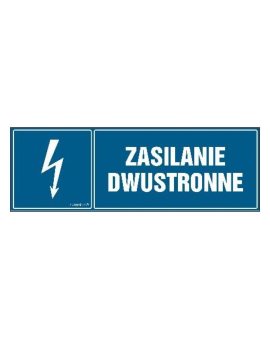 ZNAK - HH031 Zasilanie dwustronne - arkusz 8 naklejek - arkusz 8 naklejek 10 x 3,3 cm FN - Folia samoprzylepna