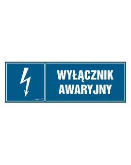 ZNAK - HH032 Wyłącznik awaryjny 15 x 5 cm PN - Płyta 1mm