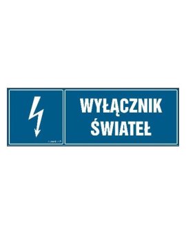 ZNAK - HH035 Wyłącznik świateł - arkusz 8 naklejek - arkusz 8 naklejek 10 x 3,3 cm FN - Folia samoprzylepna