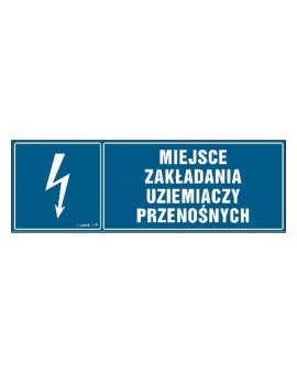 ZNAK - HH044 Miejsce zakładania uziemiaczy przenośnych 30 x 10 cm FN - Folia samoprzylepna