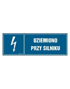 ZNAK - HH050 Uziemiono przy silniku 20 x 6,7 cm FN - Folia samoprzylepna