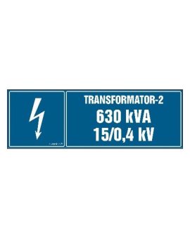 ZNAK - HI004 Transformator-1 1000kVA 15/0.5 kV 45 x 15 cm FN - Folia samoprzylepna