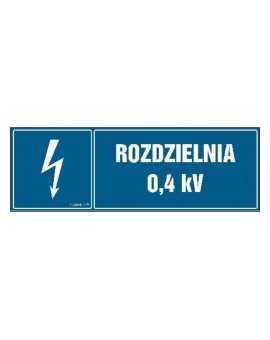 ZNAK - HI006 Rozdzielnia 0.4 kV 15 x 5 cm FN - Folia samoprzylepna