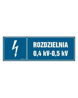 ZNAK - HI006 Rozdzielnia 0.4 kV 45 x 15 cm PN - Płyta 1mm