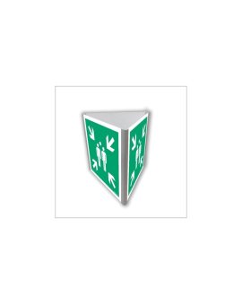 ZNAK - AE807 Miejsce zbiórki do ewakuacji (3D dościenny) 15 x 15 cm PN - Płyta 1mm