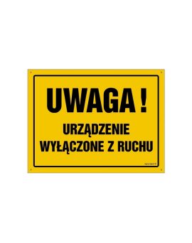 ZNAK - OA075 Uwaga! Praca z instalacją wysokiego napięcia 30 x 21,5 cm BN - Płyta żółta 0,6mm