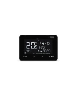 TECH ST-293 V3 - Regulator pokojowy przewodowy dwustanowy kolor czarny szklany