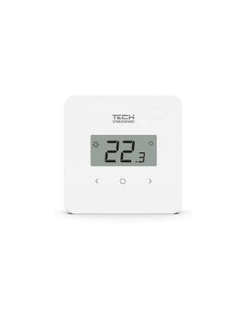 TECH T-2.1 - Regulator pokojowy przewodowy dwustanowy kolor biały duże cyfry
