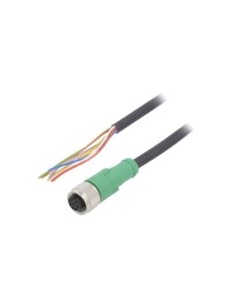 SAC-8P-15-PURM12FS Złącze M12, wtyk, żeńskie, il.pinów: 8, proste, IP65.IP67, przewody, 1.5m