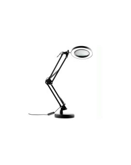 Lampka Biurkowa Kreślarska LED 7W CCT USB Ściemnialna LUCA Czarna 8x Szkło powiększające Lupa Lumiled