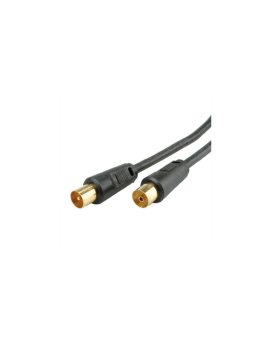 Kabel antenowy TV 100dB M/F, czarny, 5,0 m
