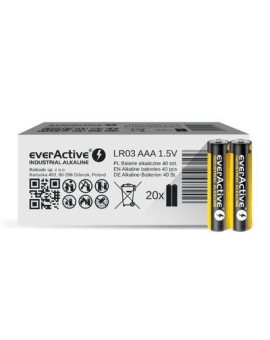 40 x baterie alkaliczne everActive Industrial LR03 / AAA (pakowane w zgrzewki shrink po 2szt.)