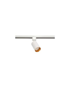 Lampa reflektor na szynoprzewód NALGA Tc White Gold GU10 biała, pierścień złoty EDO777509 EDO
