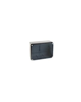IP65-IP67 Puszka hermetyczna LIGHT 185x246x100 pokrywa transparentna, z osłabieniami (4xM25, 6xM40)