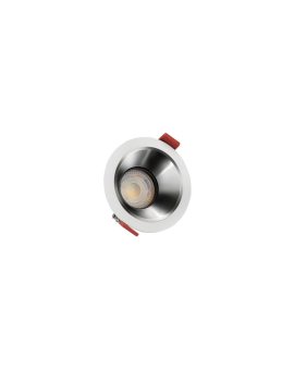 FIALE COMFORT ANTI - GLARE GU10 OCZKO GU10 250V IP20 FI85x50mm BIAŁY okrągła środek srebrny ruchoma