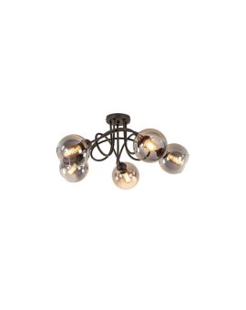 Lampa sufitowa czarna nowoczesna 5 punktowa RING E27 max.60W
