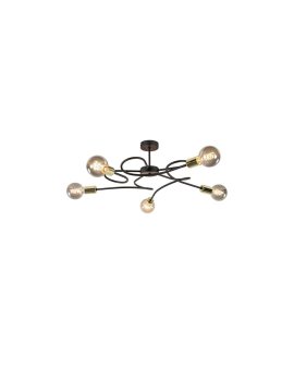 Lampa sufitowa nowoczesna 5xE27 FIORE BLACK/GOLD