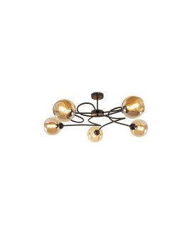 Lampa sufitowa nowoczesna 5xE27 VESPER BLACK/HONEY