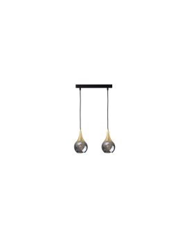 Lampa wisząca nowoczesna 2xE27 LACRIMA SMOKY/GOLD